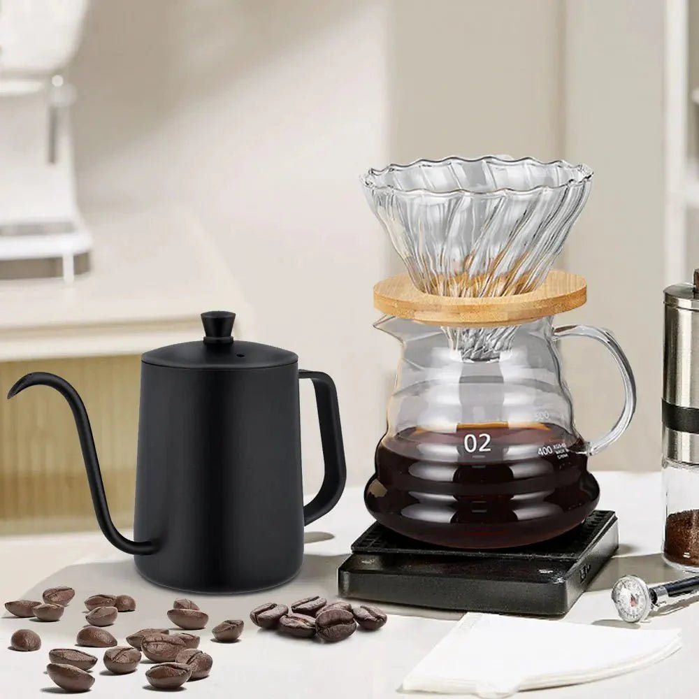 Glass Pour Over Coffee Maker Set - Professional Barista Holiday Gift Kit - GiftMira