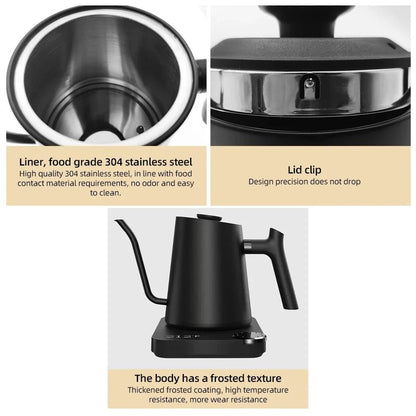 Gooseneck Electric Temperature Control Stainless Steel Kettle 0.9L - GiftMira