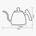 Gooseneck Pour Over Kettle 50oz 304 Stainless Steel Walnut Handle Minimalist Coffee Pot Gas Electric - GiftMira