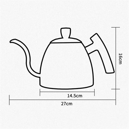 Gooseneck Pour Over Kettle 50oz 304 Stainless Steel Walnut Handle Minimalist Coffee Pot Gas Electric - GiftMira
