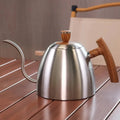 Gooseneck Pour Over Kettle 50oz 304 Stainless Steel Walnut Handle Minimalist Coffee Pot Gas Electric - GiftMira