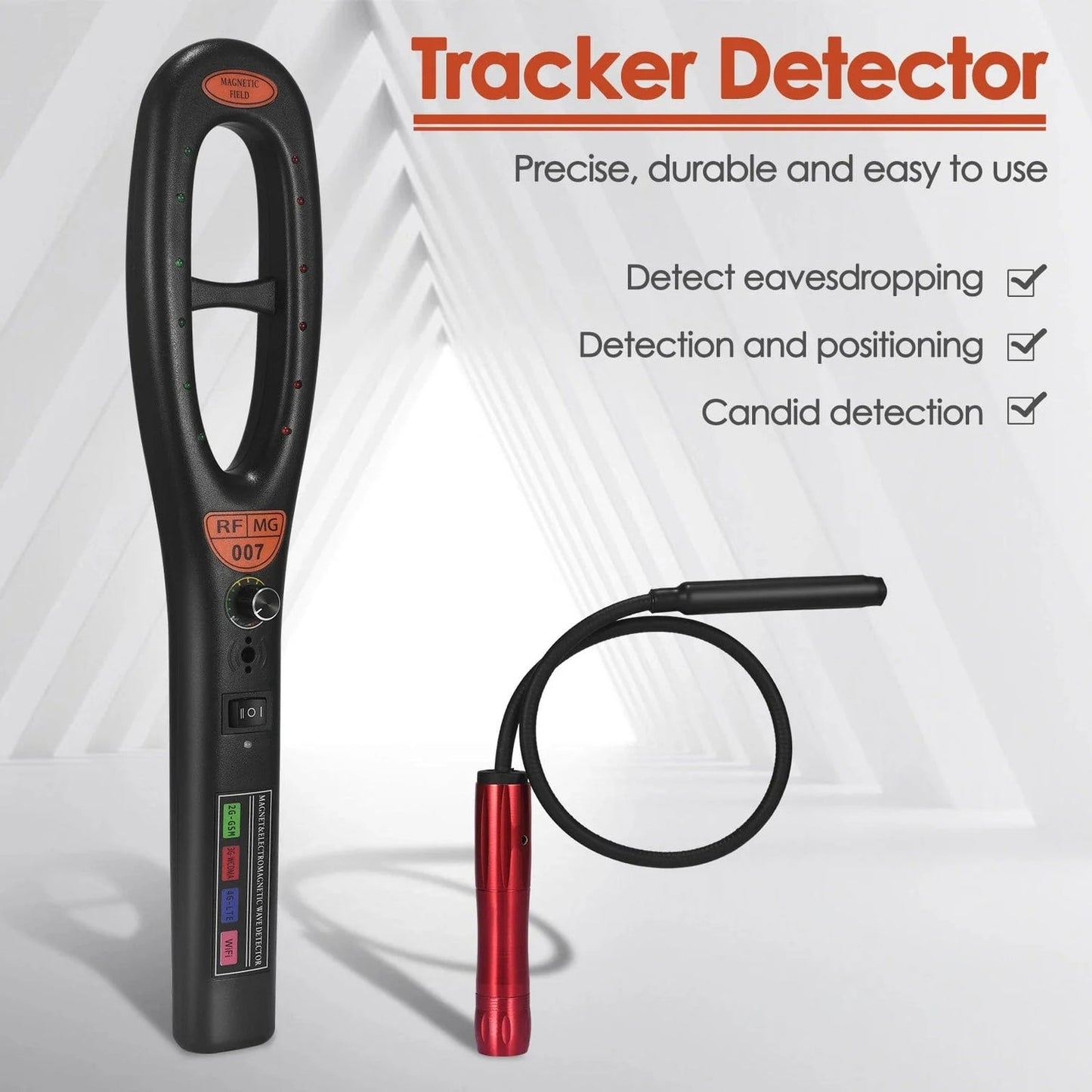 GPS Tracker Detector – Anti - Spy Hidden Camera & Tracking Device Finder, RF Signal Scanner, Portable - GiftMira