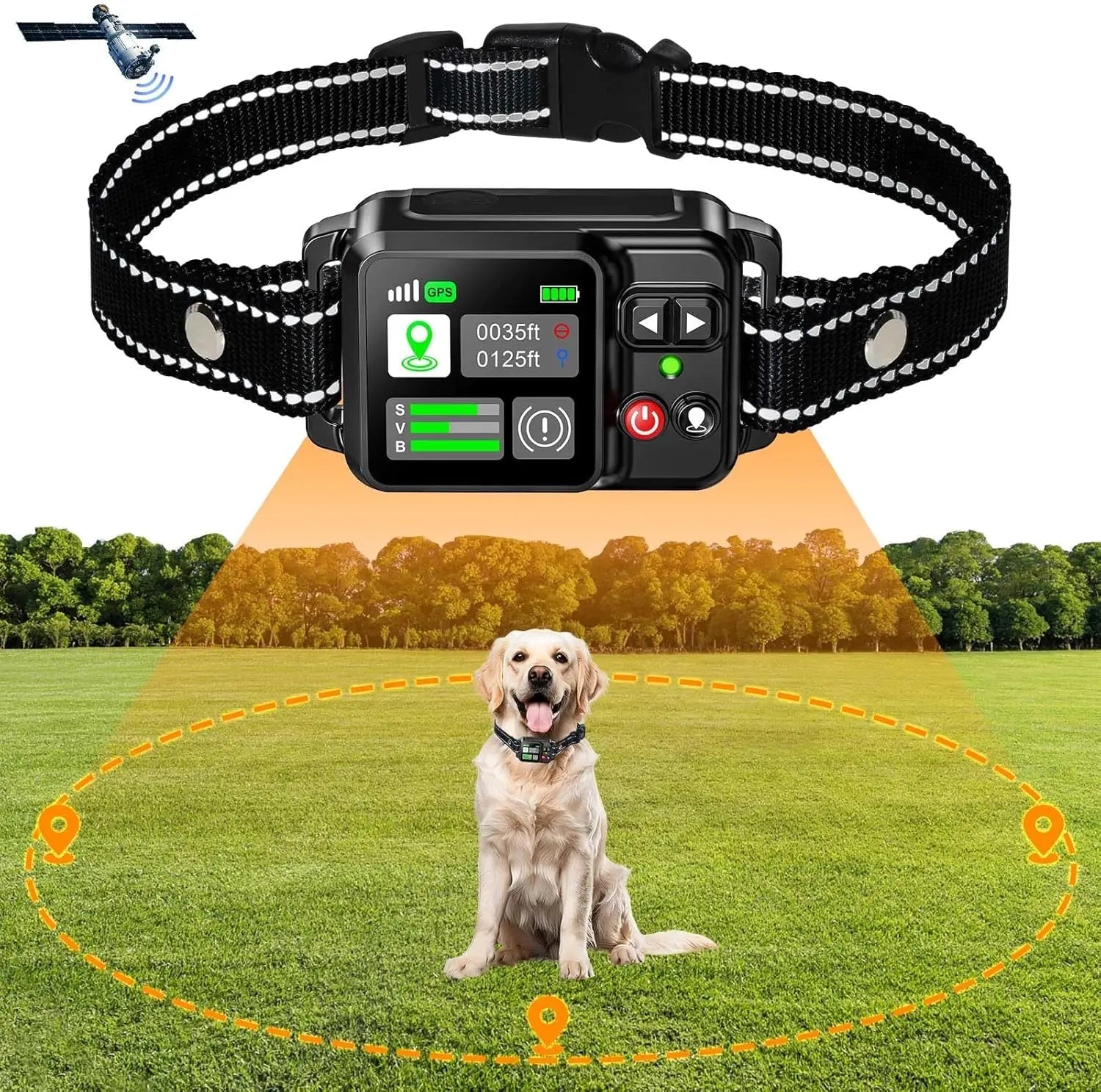 GPS Wireless Dog Fence System – No Wire, No Subscription, Satellite Boundary, IPX7 Waterproof - GiftMira