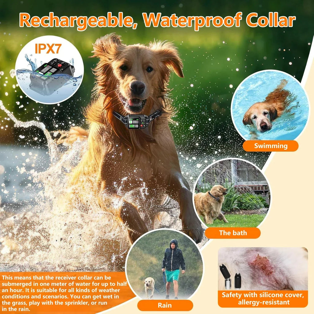 GPS Wireless Dog Fence System – No Wire, No Subscription, Satellite Boundary, IPX7 Waterproof - GiftMira