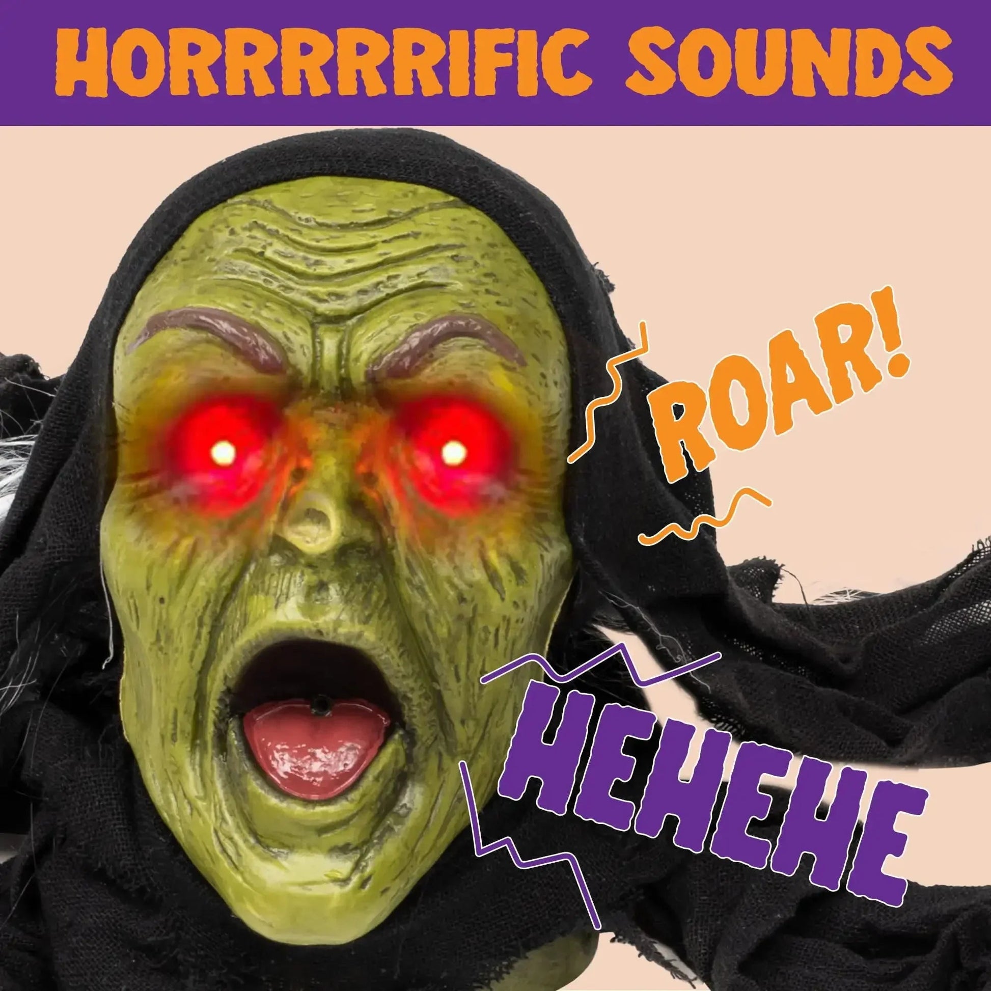 Halloween Groundbreaker Zombie Yard Decoration with Sound, Flashing Eyes & Motion Effect Outdoor Scary Animatronic Prop - GiftMira
