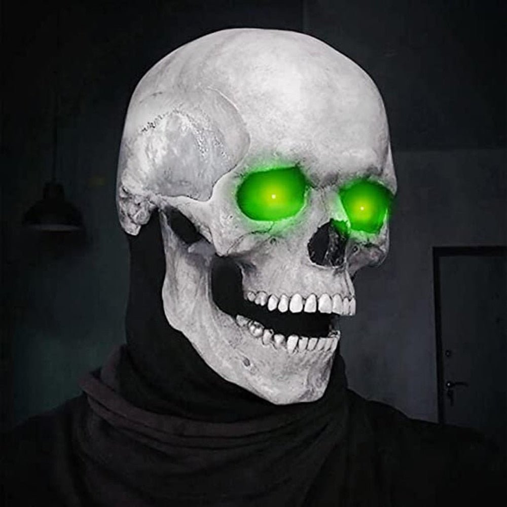 Halloween Movable Jaw Realistic Skull Mask - Best Full Head Latex Cosplay Mask - GiftMira