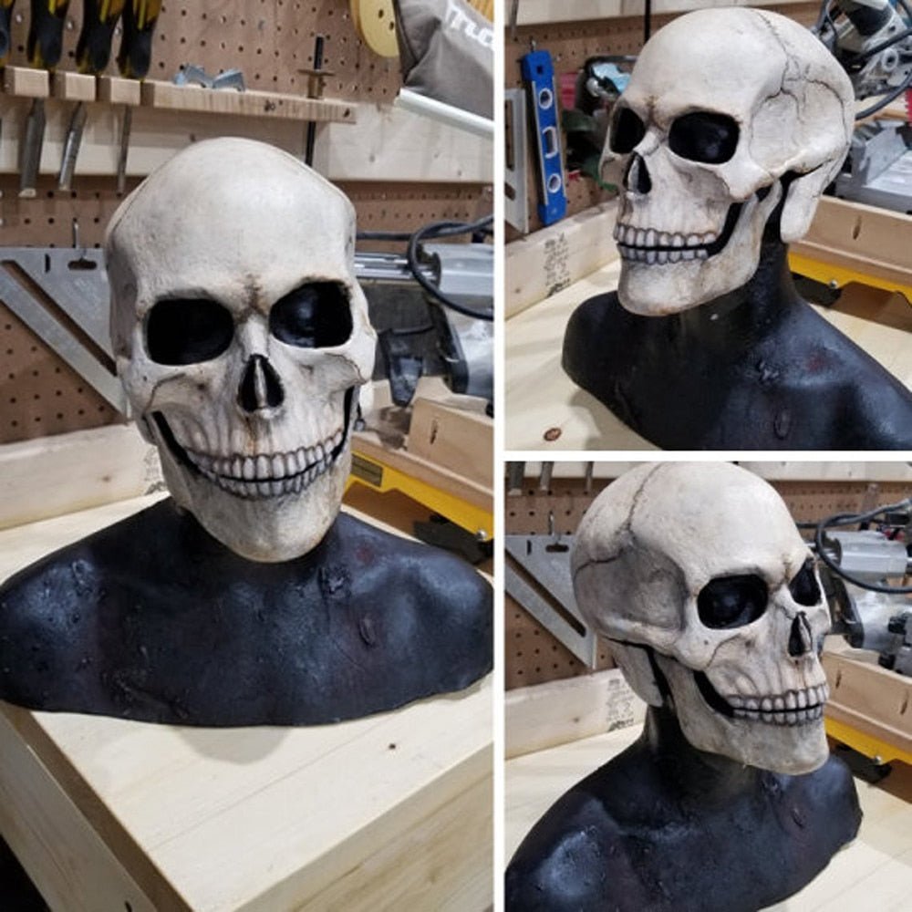Halloween Movable Jaw Realistic Skull Mask - Best Full Head Latex Cosplay Mask - GiftMira