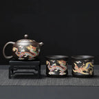Hand - made Dragon & Phoenix Color - Changing Purple Clay Teapot | Traditional Zisha Art - GiftMira