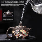 Hand - made Dragon & Phoenix Color - Changing Purple Clay Teapot | Traditional Zisha Art - GiftMira
