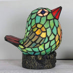 Handcrafted Colored Resin Bird Table Decor Lamp Stained Glass Effect Artistic Accent Light Home Gift - GiftMira