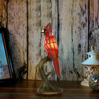 Handcrafted Colored Resin Bird Table Decor Lamp Stained Glass Effect Artistic Accent Light Home Gift - GiftMira