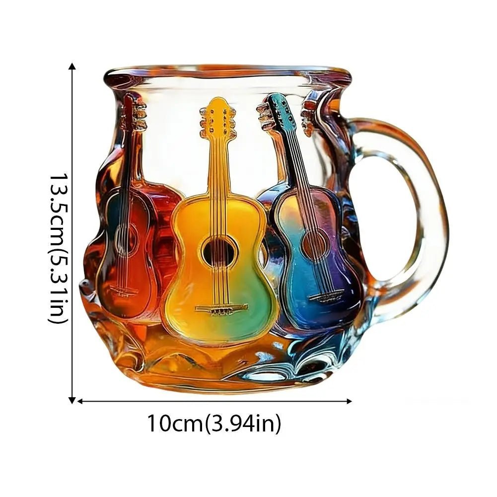 Handmade 3D Glass Book Mug – Artistic Painted Book Stack Coffee Tea Cup for Book Lovers 350ml - GiftMira