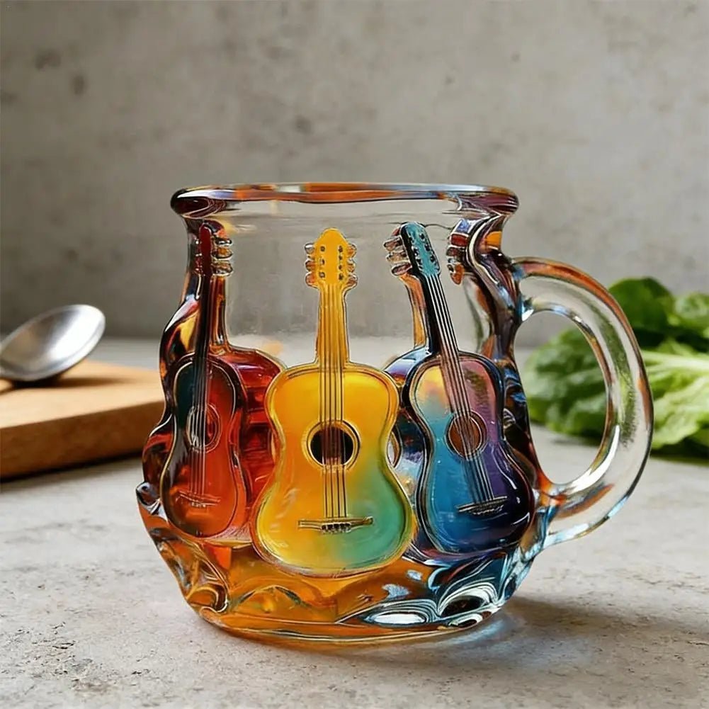 Handmade 3D Glass Book Mug – Artistic Painted Book Stack Coffee Tea Cup for Book Lovers 350ml - GiftMira