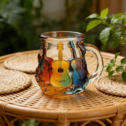Handmade 3D Glass Book Mug – Artistic Painted Book Stack Coffee Tea Cup for Book Lovers 350ml - GiftMira