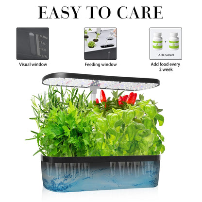 Indoor Herb Garden Hydroponic Kit 12 - Pod – Smart LED Grow Light, Auto Timer, Basil Mint Cilantro Home Gift - GiftMira