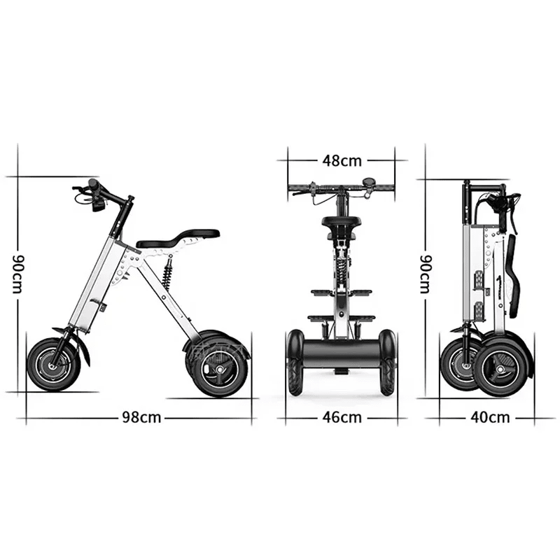 K7S Mini Foldable 3 - Wheel Electric Scooter – 250W, 36V 7.8Ah Battery, 3 - Speed, Reverse, 15 MPH, Teens & Adults - GiftMira