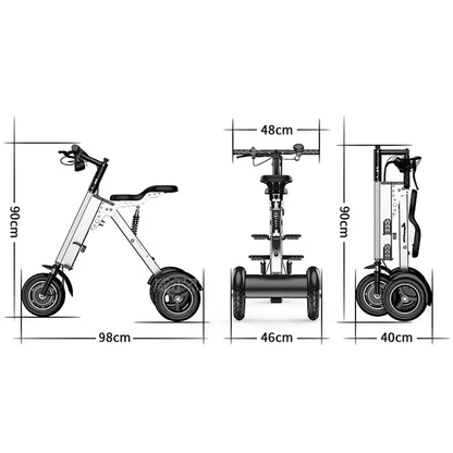 K7S Mini Foldable 3 - Wheel Electric Scooter – 250W, 36V 7.8Ah Battery, 3 - Speed, Reverse, 15 MPH, Teens & Adults - GiftMira