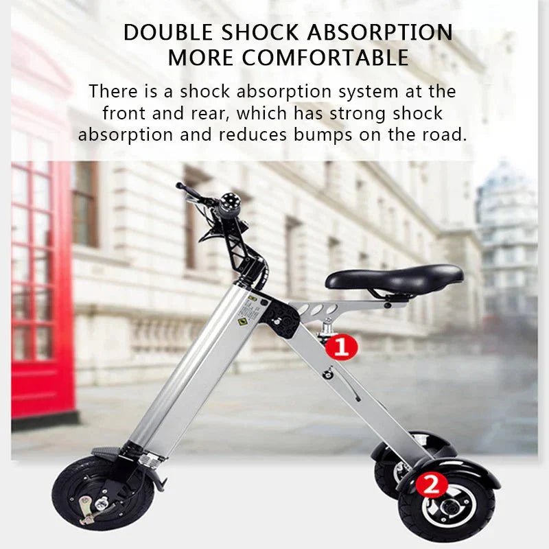 K7S Mini Foldable 3 - Wheel Electric Scooter – 250W, 36V 7.8Ah Battery, 3 - Speed, Reverse, 15 MPH, Teens & Adults - GiftMira