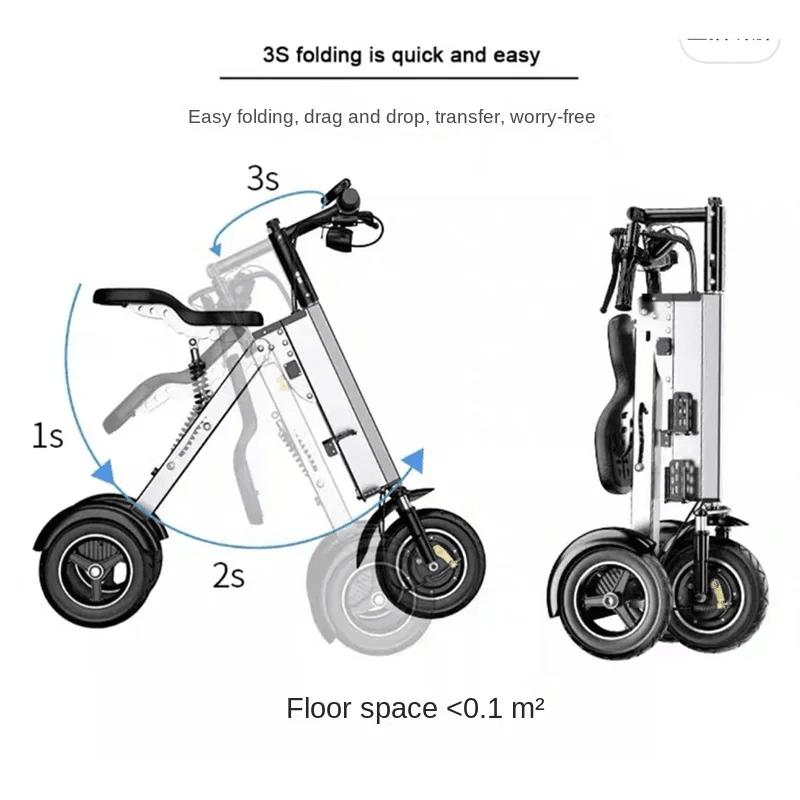 K7S Mini Foldable 3 - Wheel Electric Scooter – 250W, 36V 7.8Ah Battery, 3 - Speed, Reverse, 15 MPH, Teens & Adults - GiftMira
