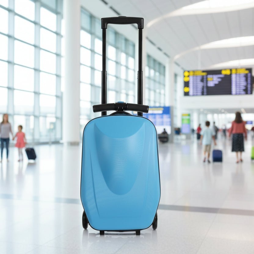 Kids Scooter Suitcase – Rolling Luggage with Built - in Skateboard, Children's Travel Carry - On Bag - GiftMira