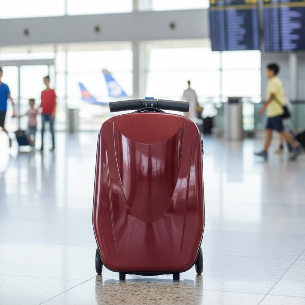 Kids Scooter Suitcase – Rolling Luggage with Built - in Skateboard, Children's Travel Carry - On Bag - GiftMira