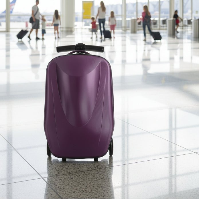 Kids Scooter Suitcase – Rolling Luggage with Built - in Skateboard, Children's Travel Carry - On Bag - GiftMira