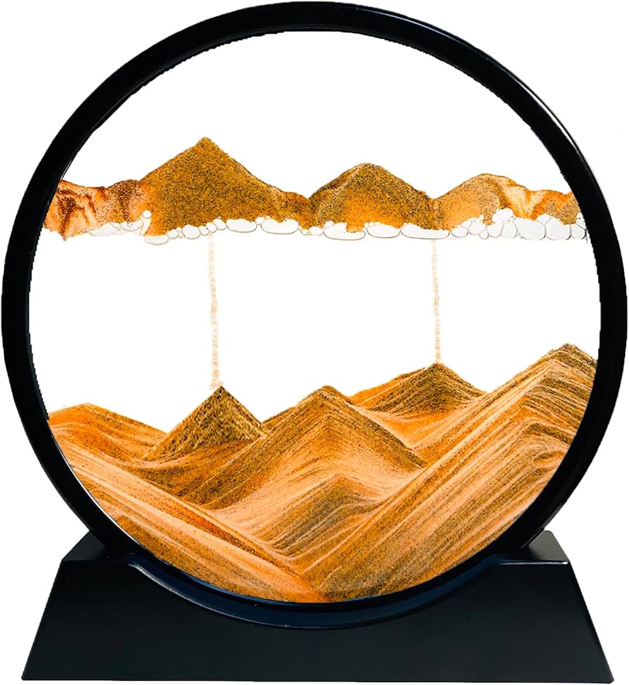 Kinetic Moving Sand Art Picture | Liquid Motion Glass Frame Desktop Decor - GiftMira