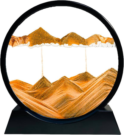Kinetic Moving Sand Art Picture | Liquid Motion Glass Frame Desktop Decor - GiftMira