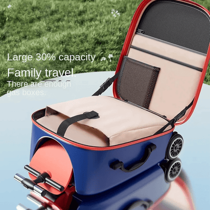 KO - KU Kid’s Multifunctional Detachable Suitcase & Stroller – 20 - Inch Ride - On Travel Luggage with Guardrail - GiftMira