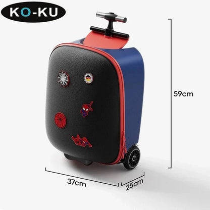 KO - KU Kid’s Multifunctional Detachable Suitcase & Stroller – 20 - Inch Ride - On Travel Luggage with Guardrail - GiftMira