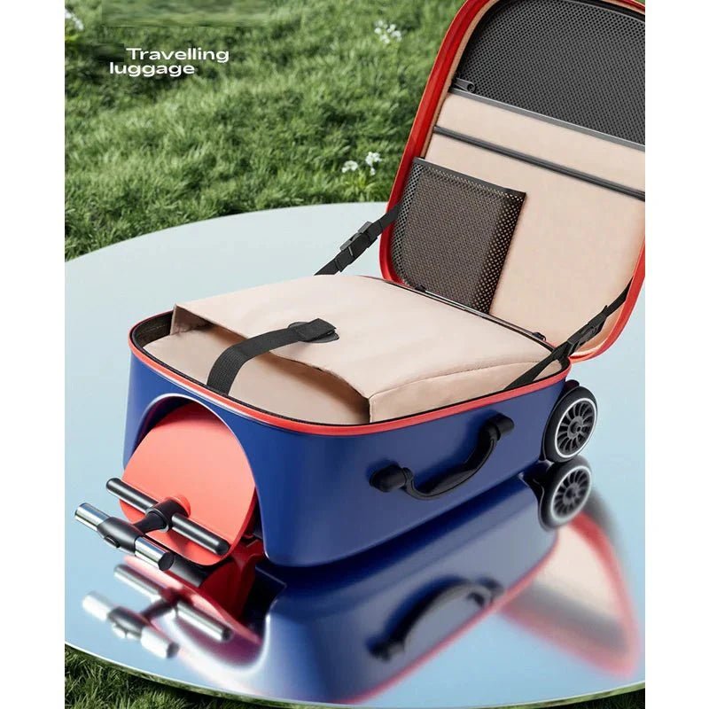 KO - KU Kid’s Multifunctional Detachable Suitcase & Stroller – 20 - Inch Ride - On Travel Luggage with Guardrail - GiftMira