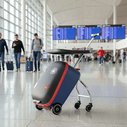KO - KU Kid’s Multifunctional Detachable Suitcase & Stroller – 20 - Inch Ride - On Travel Luggage with Guardrail - GiftMira