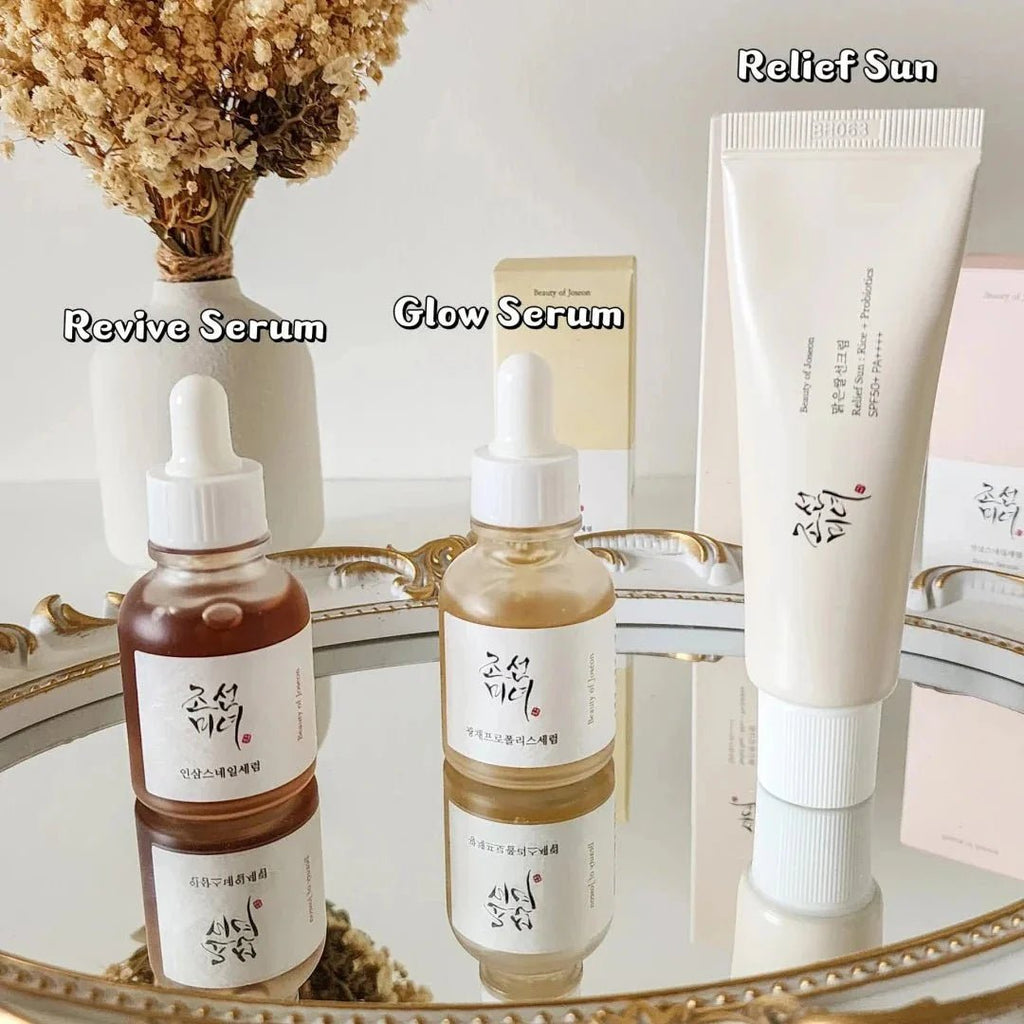 Korean Skincare Gift Set Rice Probiotic Toner Face Cream Eye Cream Essence Oil Sunscreen SPF50 - GiftMira