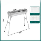 Large Stainless Steel Charcoal BBQ Grill Portable Folding Barbecue Cooker Outdoor Picnic Barbeque - GiftMira