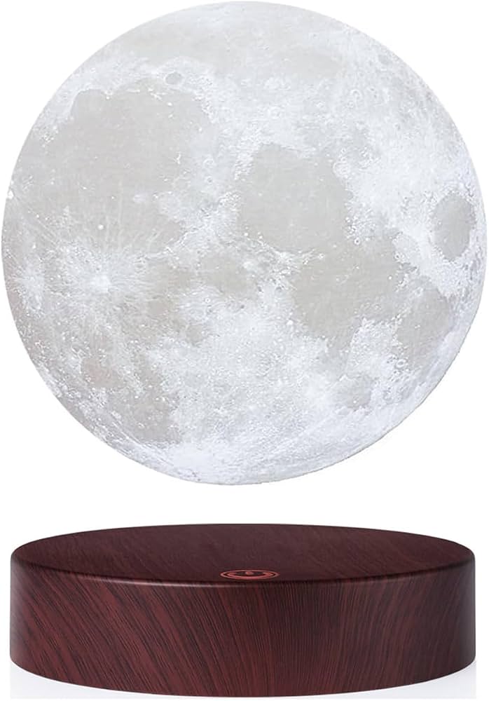 Levitating Moon Lamp — Magnetic Floating & Spinning 3D Night Light, 16 Colors, Desk Gift - GiftMira