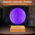 Levitating Moon Lamp — Magnetic Floating & Spinning 3D Night Light, 16 Colors, Desk Gift - GiftMira