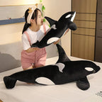 Lifelike Orcinus Orca Black Whale Plush Toy - GiftMira