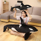 Lifelike Orcinus Orca Black Whale Plush Toy - GiftMira