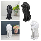 Lion Figurine Nordic Style Animal Sculpture Resin Lion Statue Home Office Garden Decor Gift - GiftMira