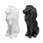 Lion Figurine Nordic Style Animal Sculpture Resin Lion Statue Home Office Garden Decor Gift - GiftMira