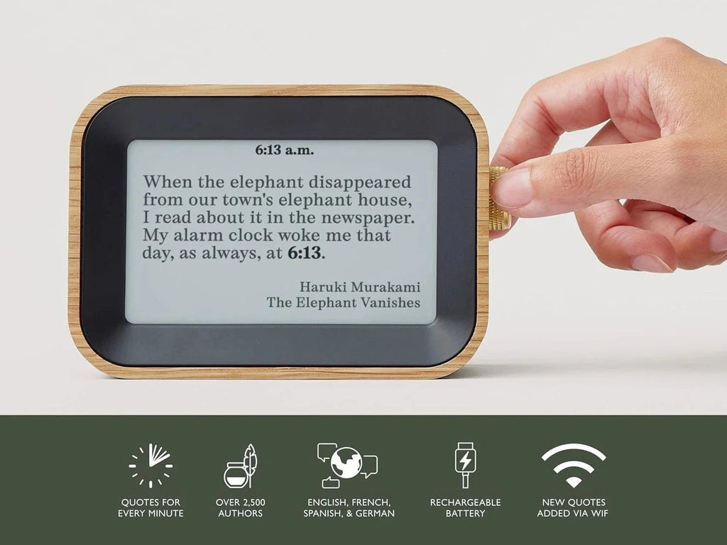 Literary Quote Clock - Tells Time with Famous Book Quotes - GiftMira