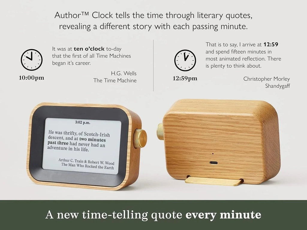 Literary Quote Clock - Tells Time with Famous Book Quotes - GiftMira