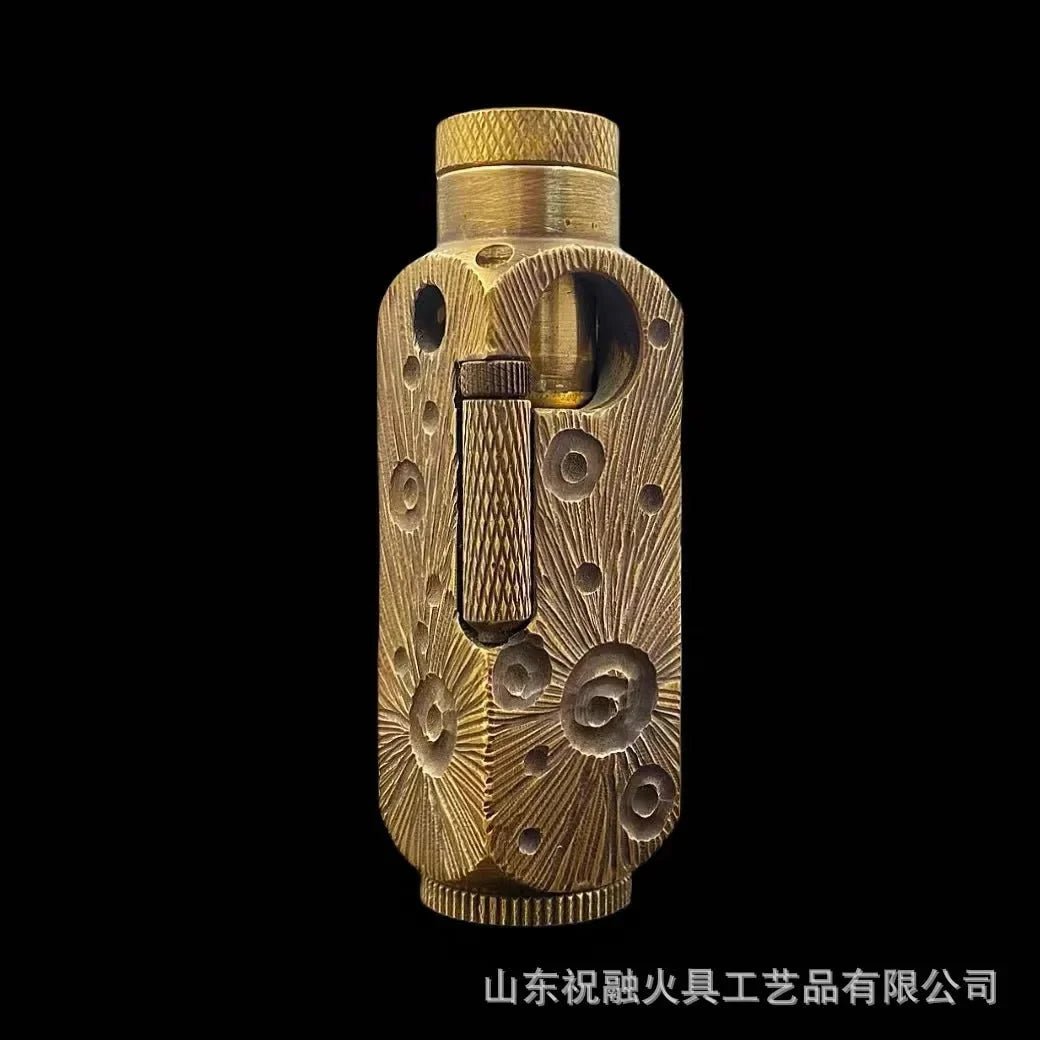 Luxury Far Eastern Brass Lighter – Premium Heavy - Duty Windproof Pocket Lighter - GiftMira