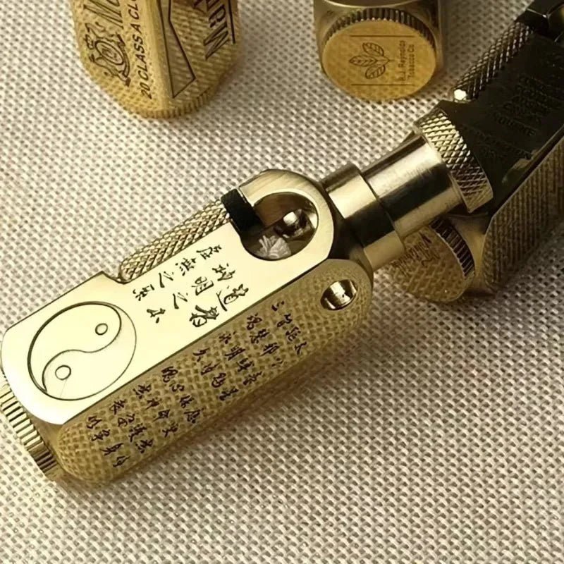 Luxury Far Eastern Brass Lighter – Premium Heavy - Duty Windproof Pocket Lighter - GiftMira