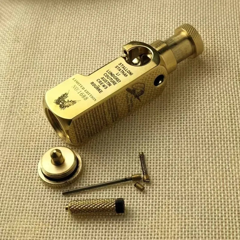 Luxury Far Eastern Brass Lighter – Premium Heavy - Duty Windproof Pocket Lighter - GiftMira