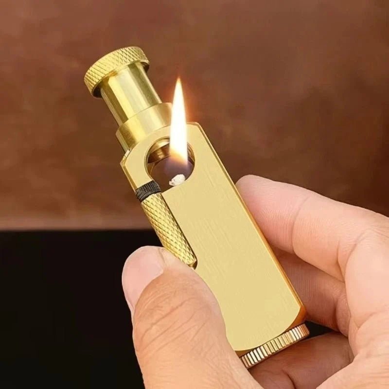 Luxury Far Eastern Brass Lighter – Premium Heavy - Duty Windproof Pocket Lighter - GiftMira
