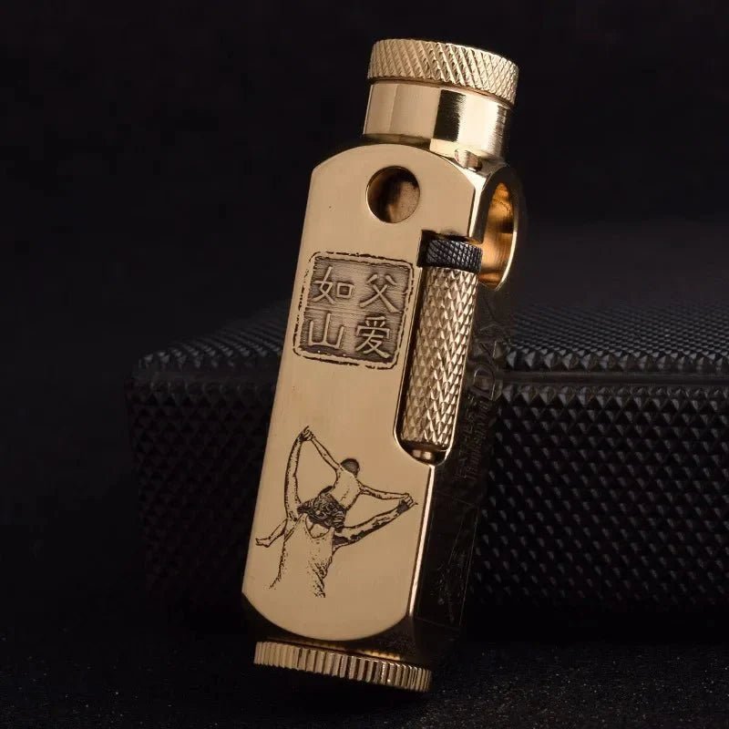 Luxury Far Eastern Brass Lighter – Premium Heavy - Duty Windproof Pocket Lighter - GiftMira