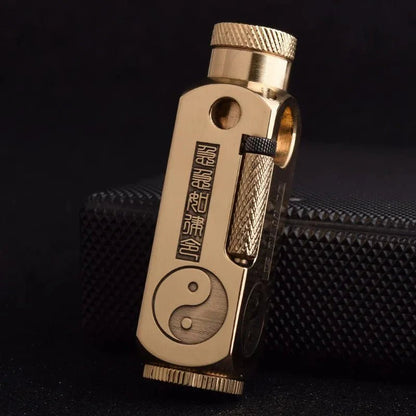 Luxury Far Eastern Brass Lighter – Premium Heavy - Duty Windproof Pocket Lighter - GiftMira