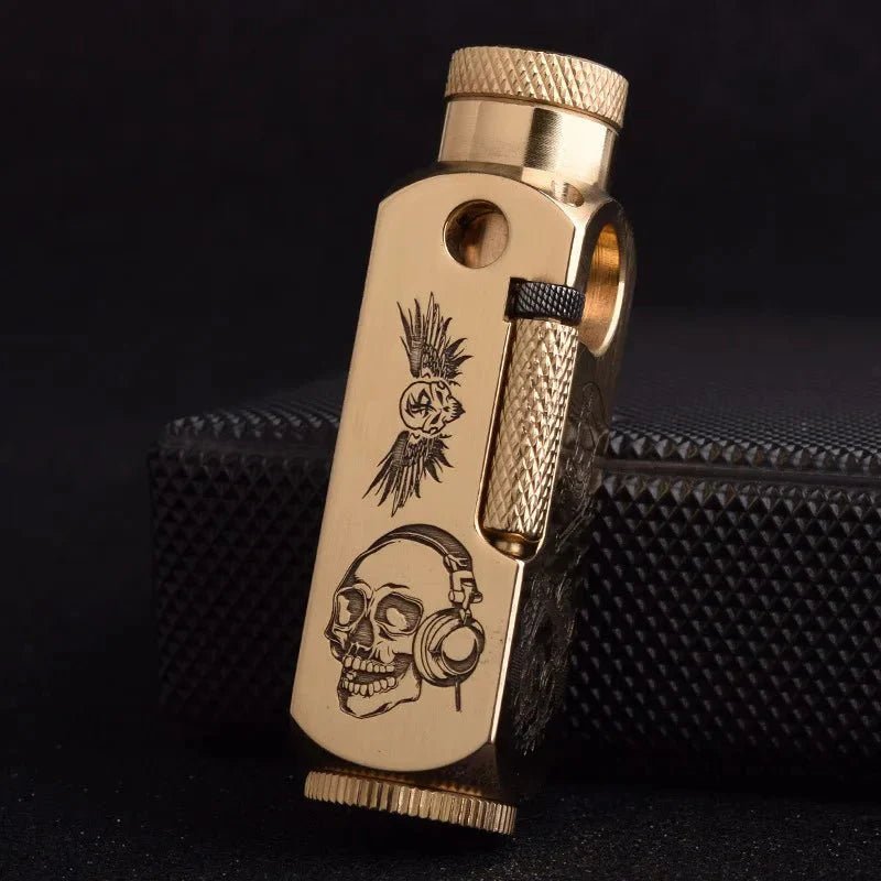Luxury Far Eastern Brass Lighter – Premium Heavy - Duty Windproof Pocket Lighter - GiftMira