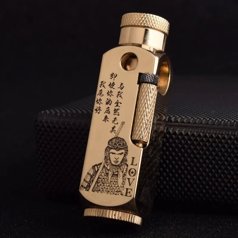 Luxury Far Eastern Brass Lighter – Premium Heavy - Duty Windproof Pocket Lighter - GiftMira